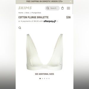 SKIMS COTTON PLUNGE BRALETTE 4X